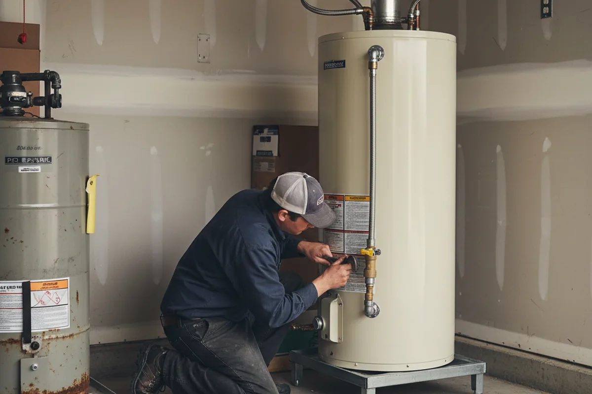 Water heater and shutoff valve replacement in Bay Shore